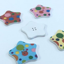 Yıldız Desenli Renkli Düğme-DGM-1061 Yıldız Desenli Renkli Düğme-DGM-1061