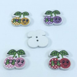 Kiraz Desenli Renkli Düğme-DGM-1062 Kiraz Desenli Renkli Düğme-DGM-1062