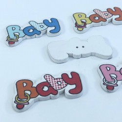 Yazılı Baby Renkli Düğme-DGM-1063 Yazılı Baby Renkli Düğme-DGM-1063