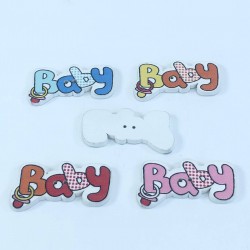 Yazılı Baby Renkli Düğme-DGM-1063 Yazılı Baby Renkli Düğme-DGM-1063