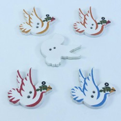 Güvercin Desenli Renkli Düğme-DGM-1064 Güvercin Desenli Renkli Düğme-DGM-1064