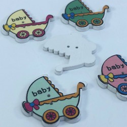 Bebek Arabası Desenli Renkli Düğme-DGM-1066 Bebek Arabası Desenli Renkli Düğme-DGM-1066