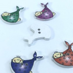 Sevimli Bebek Desenli Renkli Düğme-DGM-1068 Sevimli Bebek Desenli Renkli Düğme-DGM-1068