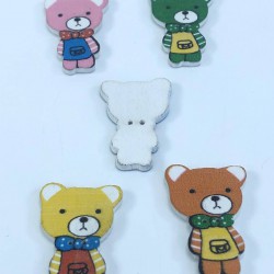 Ayıcık Desenli Renkli Düğme-DGM-1070 Ayıcık Desenli Renkli Düğme-DGM-1070