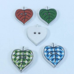 Yaprak Desenli Renkli Düğme-DGM-1071 Yaprak Desenli Renkli Düğme-DGM-1071