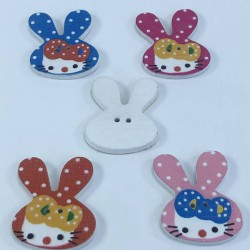 Tavşan Desenli Renkli Düğme-DGM-1072 Tavşan Desenli Renkli Düğme-DGM-1072