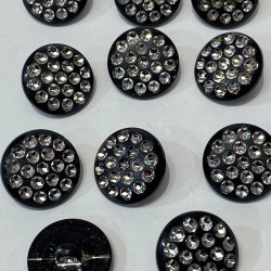 Siyah Gümüş Plastik Taşlı Düğme 1 Paket 10 Adet-DGM-1078 Siyah Gümüş Plastik Taşlı Düğme 1 Paket 10 Adet-DGM-1078