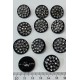 Siyah Gümüş Plastik Taşlı Düğme 1 Paket 10 Adet-DGM-1078