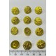 Sarı Desenli Plastik Düğme 1 Paket 10 Adet-DGM-1079