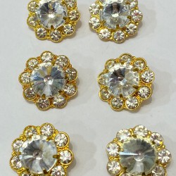 İri Taşlı Çiçek Desenli Gold Abiye Düğme 1 Paket 1 Adet-DGM-1087 İri Taşlı Çiçek Desenli Gold Abiye Düğme 1 Paket 1 Adet-DGM-1087