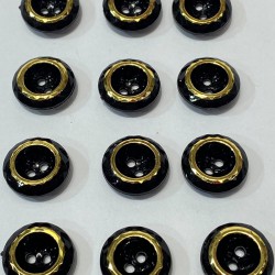 Siyah Gold Ortadan Delikli Dikme Düğme 1 Paket 10 Adet-DGM-1088 Siyah Gold Ortadan Delikli Dikme Düğme 1 Paket 10 Adet-DGM-1088