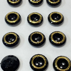 Siyah Gold Ortadan Delikli Dikme Düğme 1 Paket 10 Adet-DGM-1088 Siyah Gold Ortadan Delikli Dikme Düğme 1 Paket 10 Adet-DGM-1088