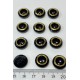 Siyah Gold Ortadan Delikli Dikme Düğme 1 Paket 10 Adet-DGM-1088
