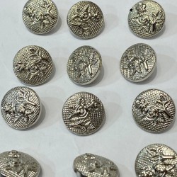 Gümüş Gül Desenli Plastik Düğme 1 Paket 10 Adet-DGM-1091 Gümüş Gül Desenli Plastik Düğme 1 Paket 10 Adet-DGM-1091