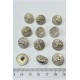 Gümüş Gül Desenli Plastik Düğme 1 Paket 10 Adet-DGM-1091