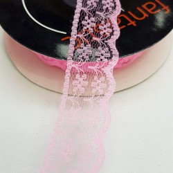 Pembe Dantel Kurdele 2,5 cm-DKR-1004