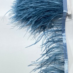 İndigo Mavi Rengi Deve Kuşu Tüyü-DKT-41