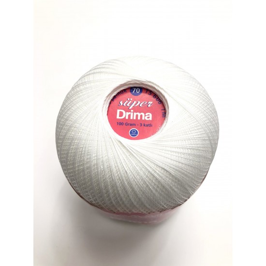 Drima Beyaz Dantel İpligi No:70 100 gr (1 adet )-DM-1001