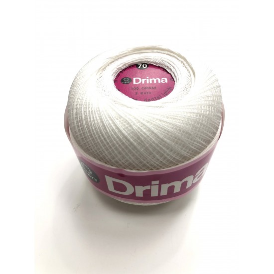 Drima Beyaz Dantel İpligi No:70 100 gr (1 adet )-DM-1002