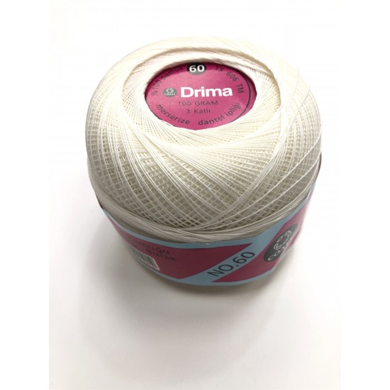 Krem Drima Merserize Dantel İpligi No:60 100 gr (1 adet )-DM-1003