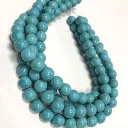 Turkuaz Doğal Taş Boncuk 12 mm-DTB-1012