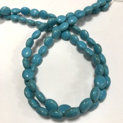 Turkuaz Doğal Taş Boncuk Badem-DTB-1016