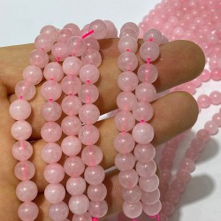 Pembe Kuvars Doğal Taş Boncuk-DTB-1025