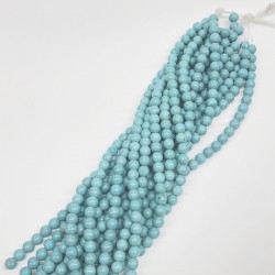 Turkuaz Cam Yuvarlak Boncuk 10 mm-DTB-1069