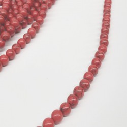 Kırmızı Cam Taş Boncuk 8 mm-DTB-1072