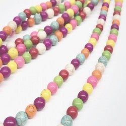 Renkli Yuvarlak Taş Boncuk-DTB-1078