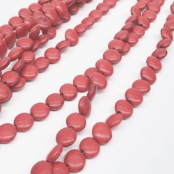 Mercan Kırmızı Yassı Taş Boncuk-DTB-1079