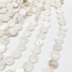 Krem İnci Yassı Boncuk 10 mm-DTB-1082