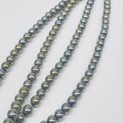 Renkli Hematit Yuvarlak Cam Boncuk 8 mm-DTB-1083