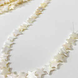 Yıldız Motifli Sedef Cam İnci Boncuk Krem-DTB-1099