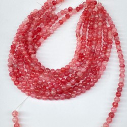 Nar Çiçeği Ceyt Doğal Taş Boncuk Boyut 8 Mm 1 Dizi-DTB-1104