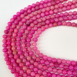 Fuşya Ceyt Doğal Taş Boncuk Boyut 8 Mm 1 Dizi-DTB-1106