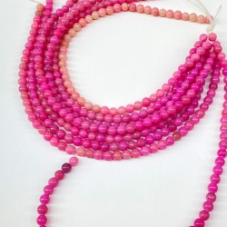 Fuşya Ceyt Doğal Taş Boncuk Boyut 8 Mm 1 Dizi-DTB-1106