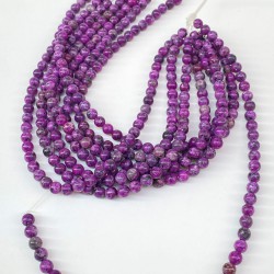 Desenli Mor Ceyt Doğal Taş Boncuk Boyut 8 Mm 1 Dizi-DTB-1108
