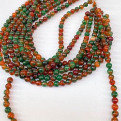 Leopar Karışık Renk Ceyt Doğal Taş Boncuk Boyut 8 Mm 1 Dizi-DTB-1113