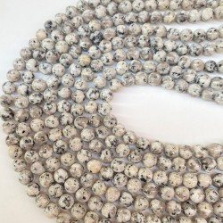 Beyaz Karışık Renk Ceyt Doğal Taş Boncuk Boyut 8 Mm 1 Dizi-DTB-1115