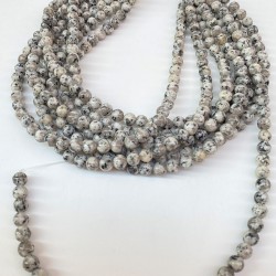 Beyaz Karışık Renk Ceyt Doğal Taş Boncuk Boyut 8 Mm 1 Dizi-DTB-1115