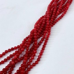 Kırmızı Ceyt Dizi Küre Kesim 8 Mm 1 Dizi Doğal Taş-DTB-1122