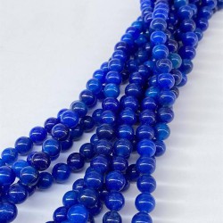 Saks Mavi Ceyt Dizi Küre Kesim 8 Mm 1 Dizi Doğal Taş-DTB-1123