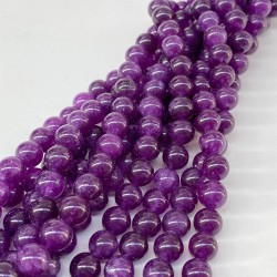 Koyu Mor Ceyt Dizi Küre Kesim 8 Mm 1 Dizi Doğal Taş-DTB-1125