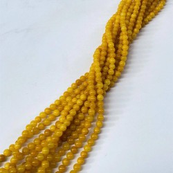Sarı Ceyt Dizi Küre Kesim 8 Mm 1 Dizi Doğal Taş-DTB-1126