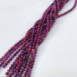 Mor Rengi Ceyt Dizi Küre Kesim 8 Mm 1 Dizi Doğal Taş-DTB-1127