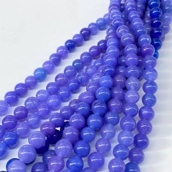 Açık Mavi Ceyt Dizi Küre Kesim 8 Mm 1 Dizi Doğal Taş-DTB-1128