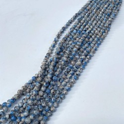 Mavili Siyahlı Ceyt Dizi Küre Kesim 8 Mm 1 Dizi Doğal Taş-DTB-1129