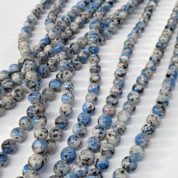 Mavili Siyahlı Ceyt Dizi Küre Kesim 8 Mm 1 Dizi Doğal Taş-DTB-1129