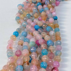 Açık Çakra Ceyt Fasetli Kesim Doğal Taş 8 mm 1 Dizi -DTB-1132